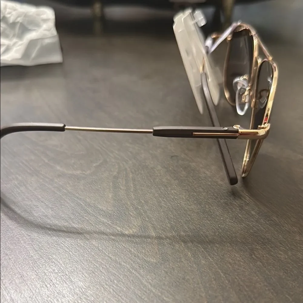 Gold Aviator Sunglasses with Brown Lenses